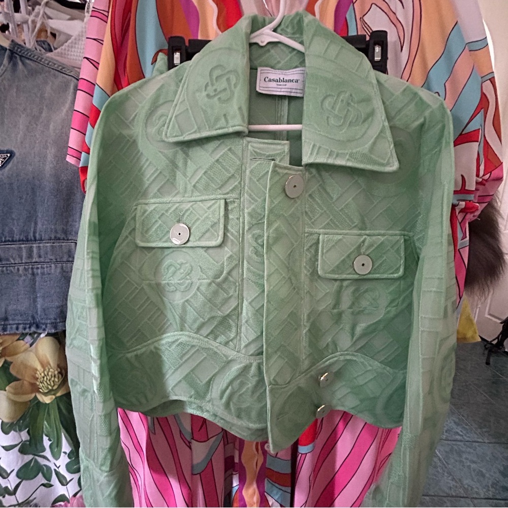 Casablanca mint green cropped jacket